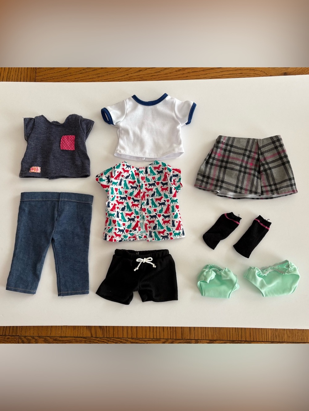 Our Generation 18” Battat Vet Outfit, School Outfit, Pajama Top, Jeans & Panties